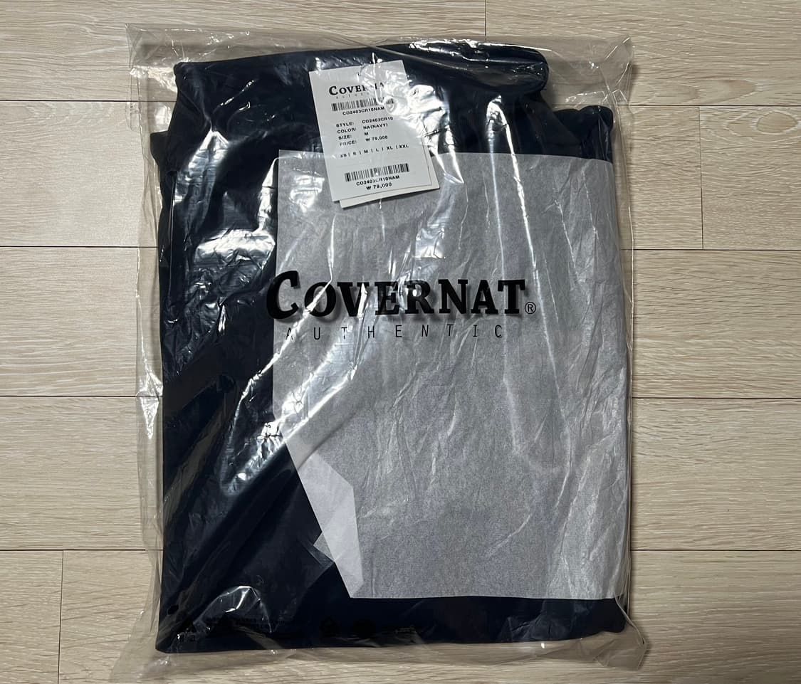 [새상품] 커버낫 C 로고 하프 집업 맨투맨 네이비 M 상품이미지3