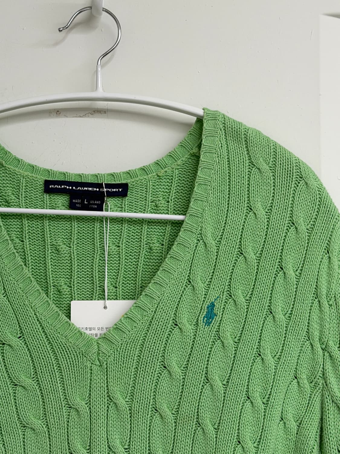 폴로 랄프로렌 브이넥 케이블니트 상품이미지4