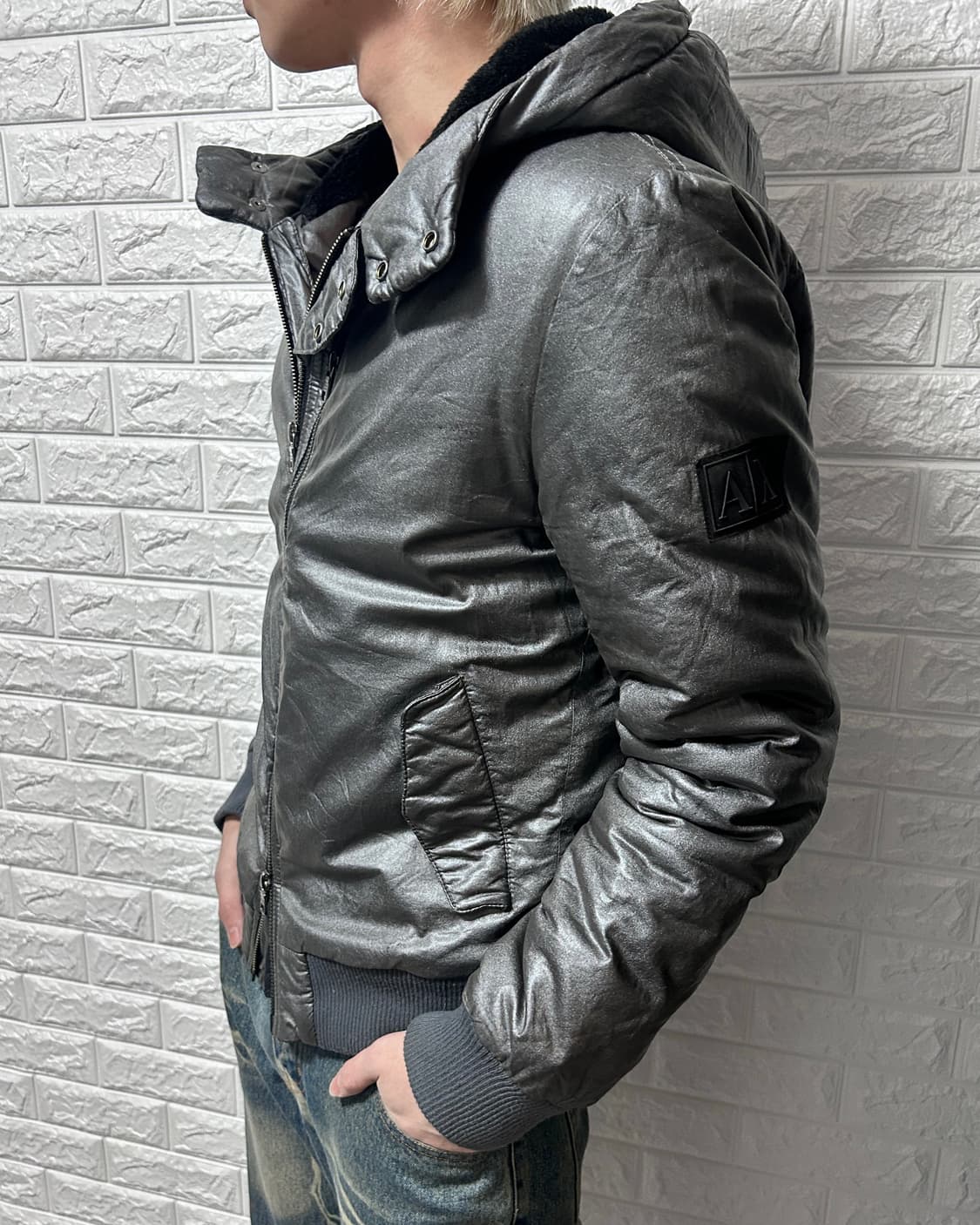 아르마니 메탈릭 후디 패딩  상품이미지3