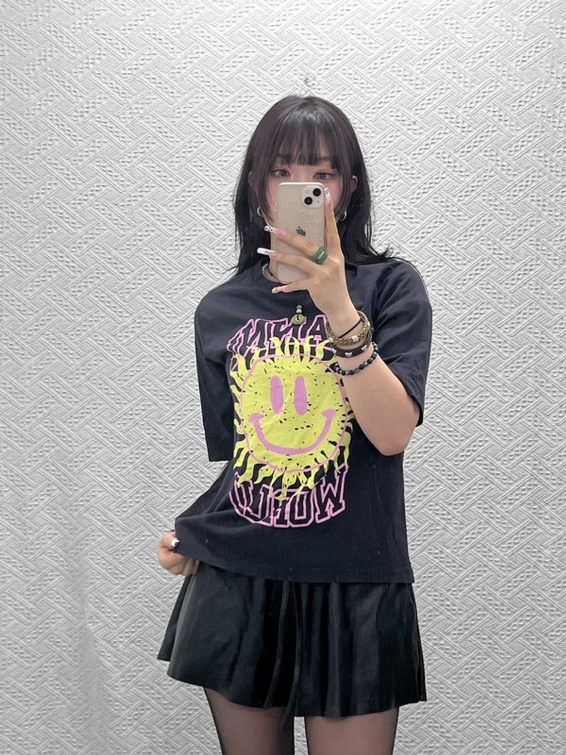 가니 빈티지 스트릿 키치 스마일리 반팔티 90 C11292 상품이미지1
