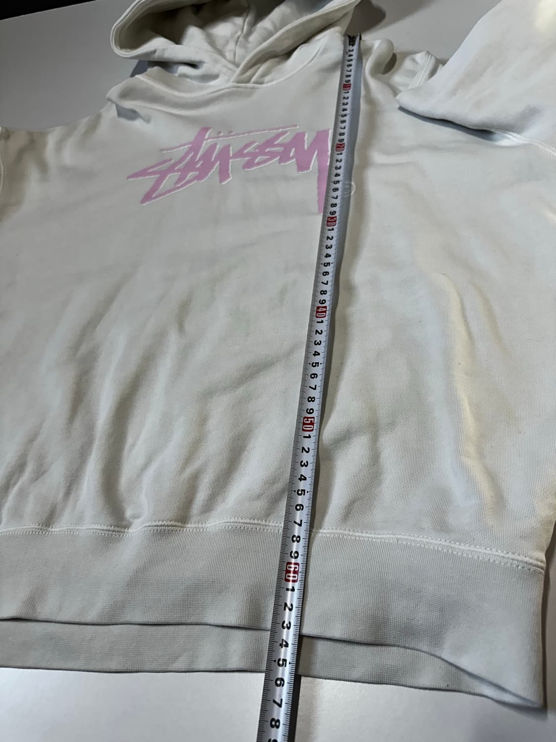 스투시 화이트 핑크 로고 후드티 상품이미지5