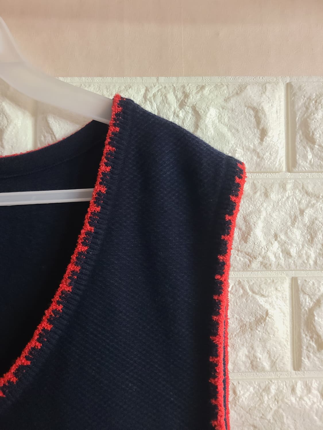 베네통 니트 조끼 버섯 자수 상품이미지3