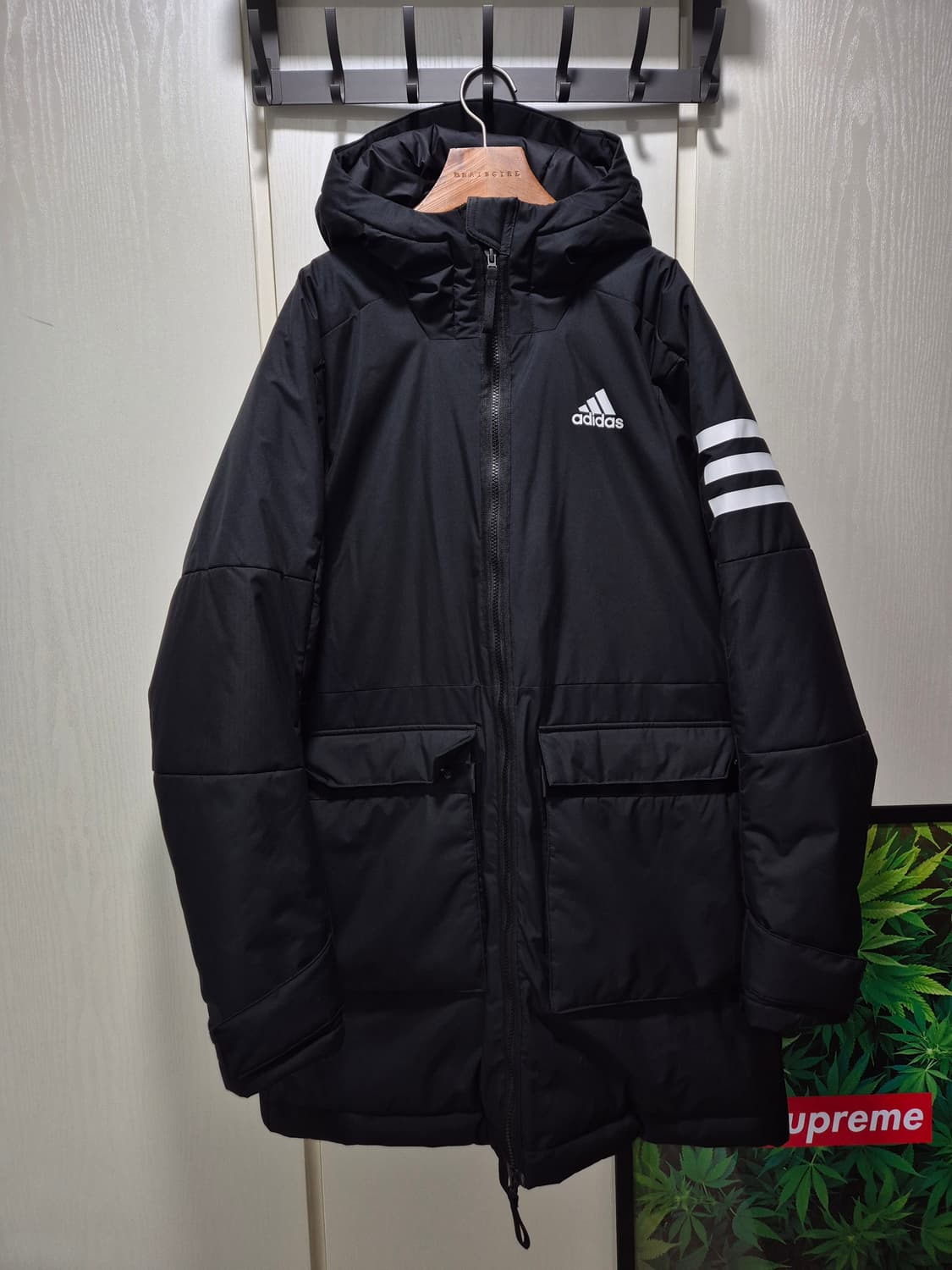 ADIDAS.아디다스 블랙다운롱패딩 상품이미지1