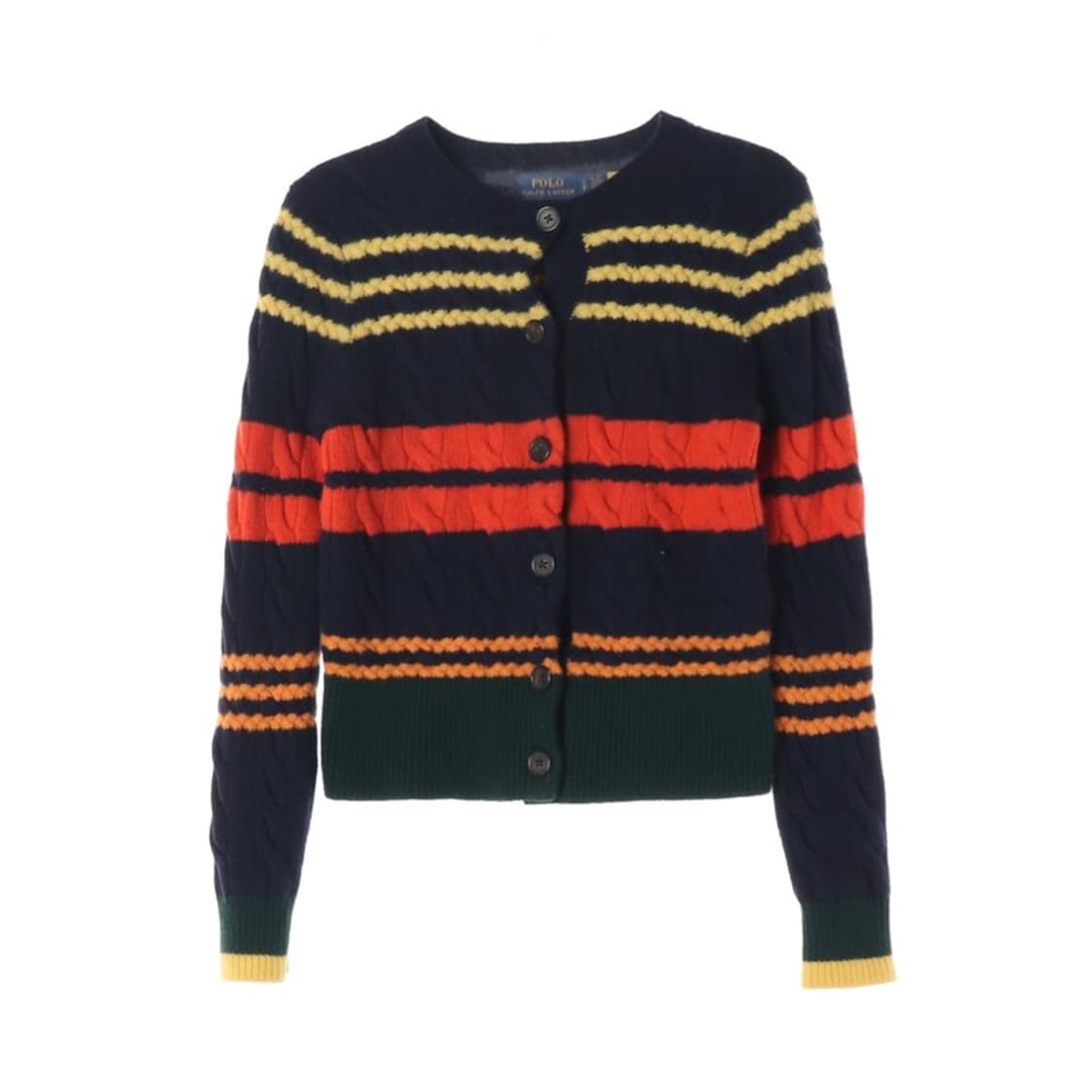폴로 랄프로렌 멀티 스트라이프 케이블 가디건 S 상품이미지1