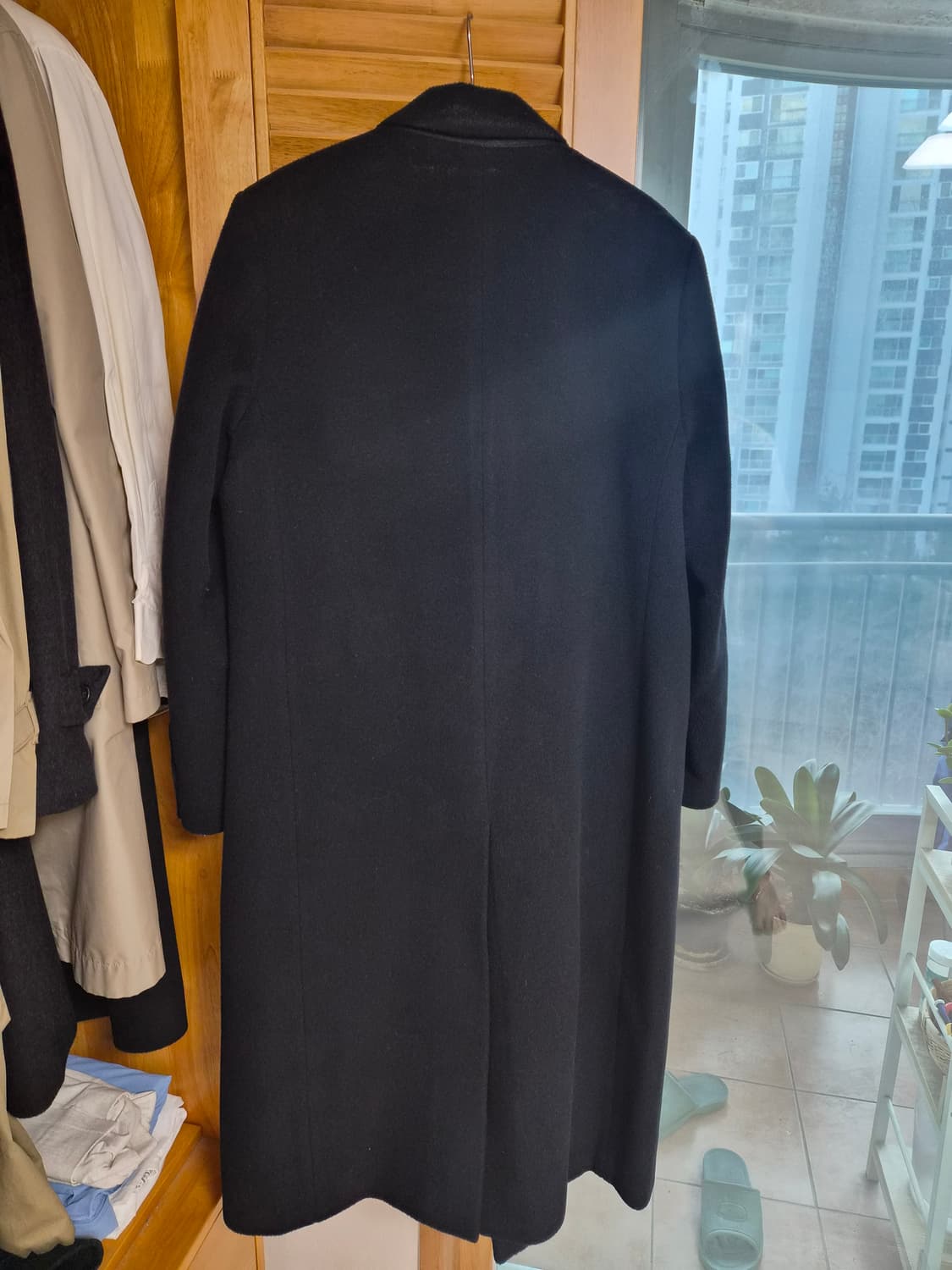 블랭크룸 더블 브레스티드 울코트 블랙 상품이미지5