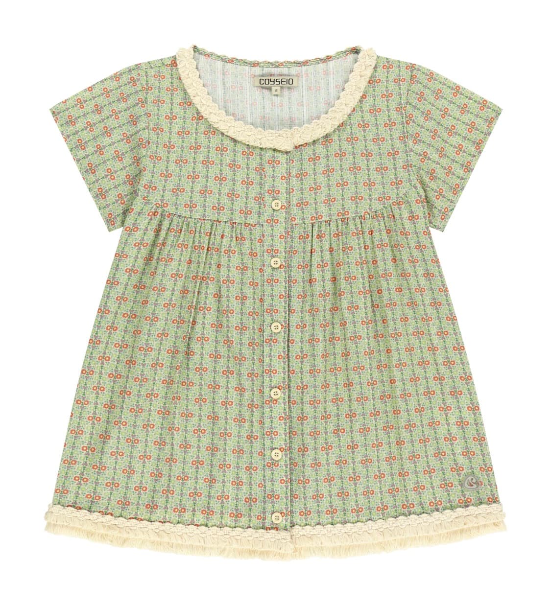 FRINGE SHIRRING BLOUSE LIGHT GREEN 상품이미지1