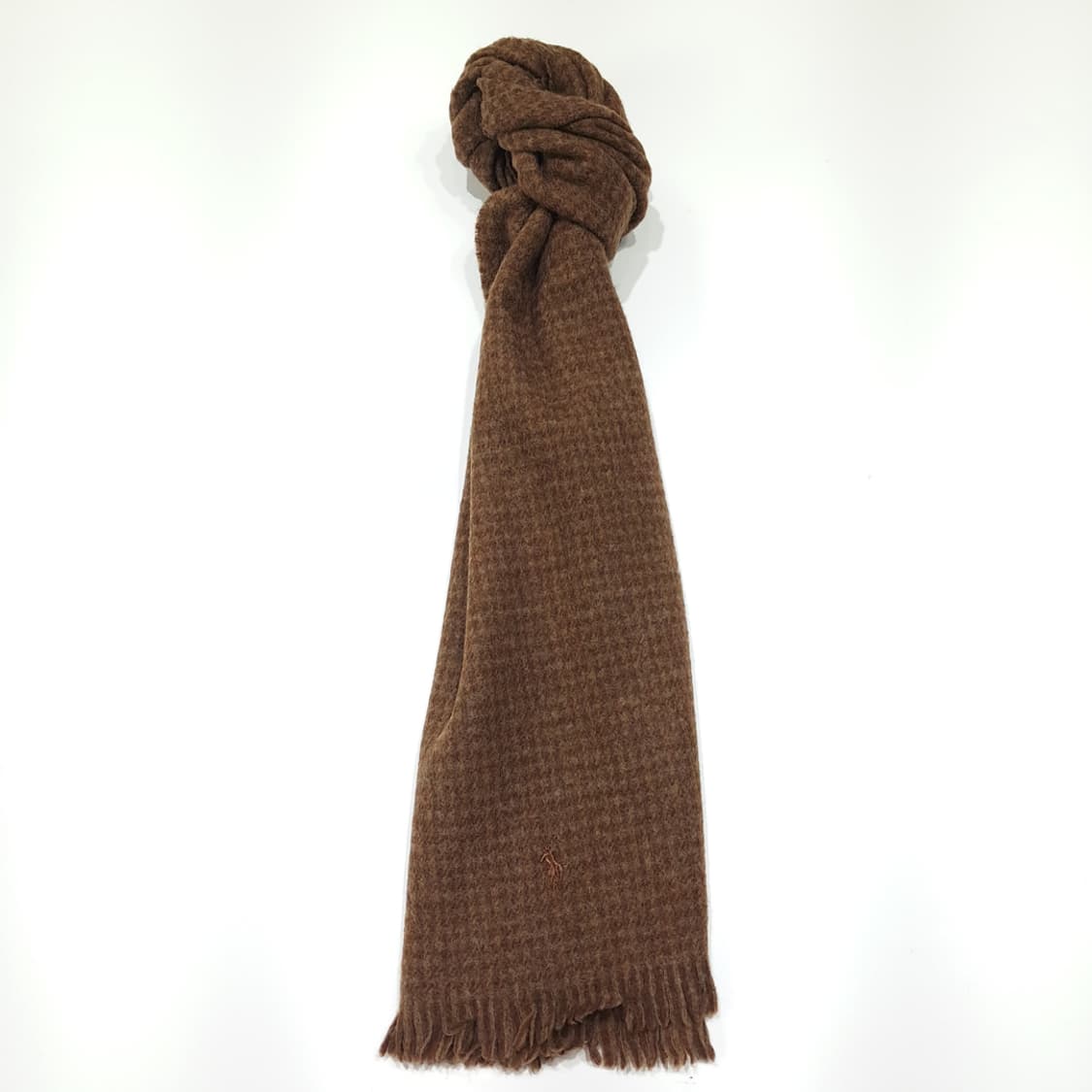 MX529 폴로 90s 스코틀랜드판 램스울 하운즈투스 브라운 머플러 목 상품이미지5