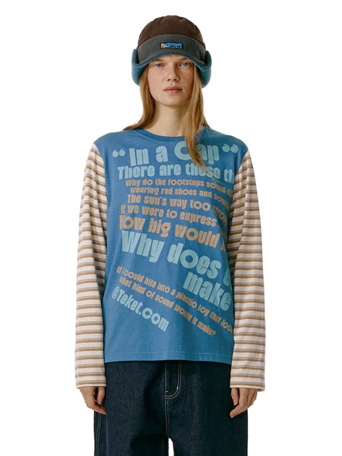 테켓 Stripe L/S Tee 스트라이프 롱슬리브 블루 상품이미지1