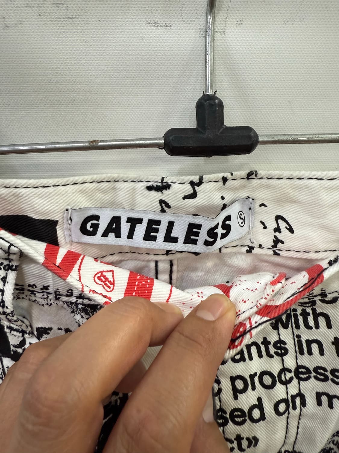 GATLESS 신문지 프린팅 바지 S 상품이미지3