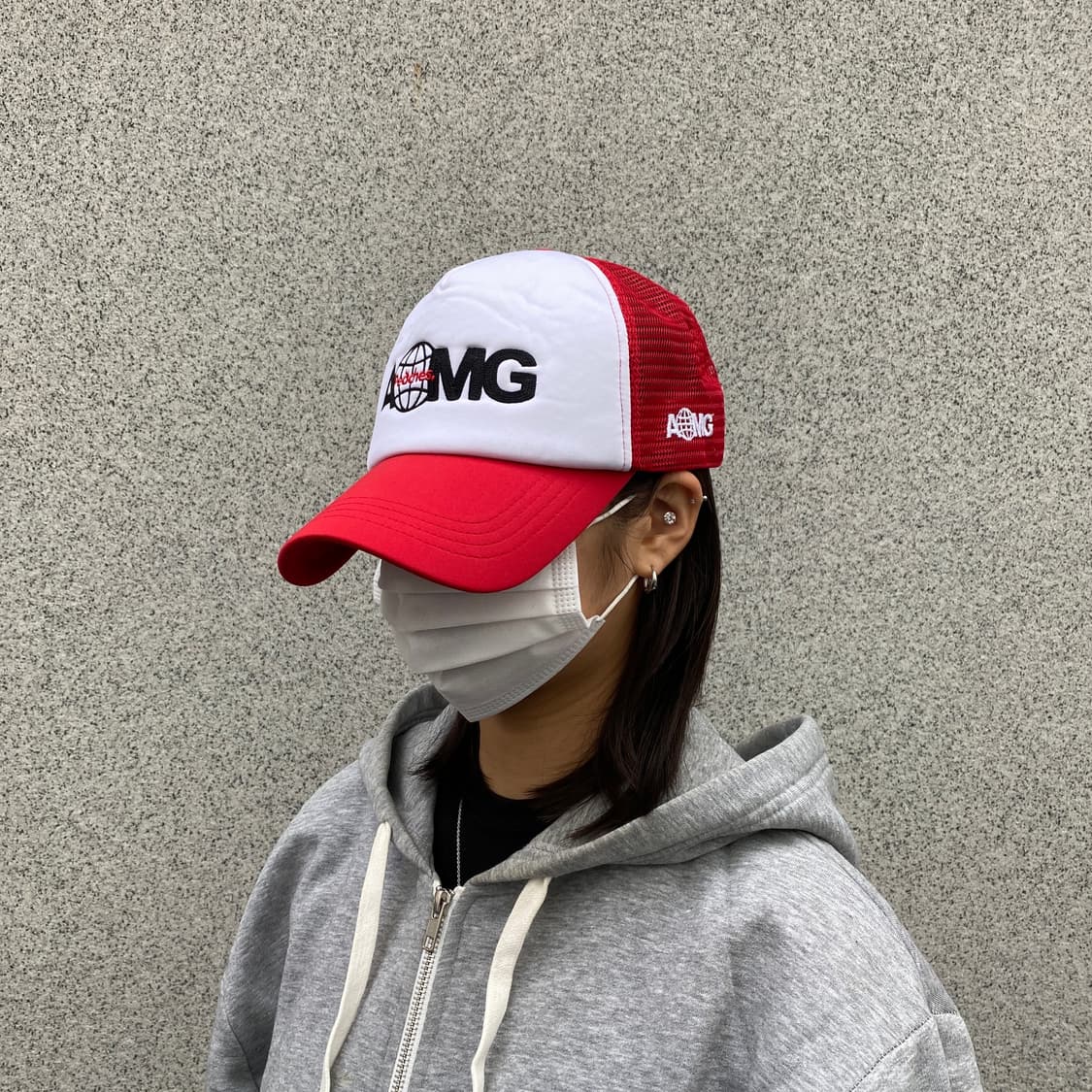 Peaches. x AOMG 'Globe' 메쉬 캡 (RED) 상품이미지1