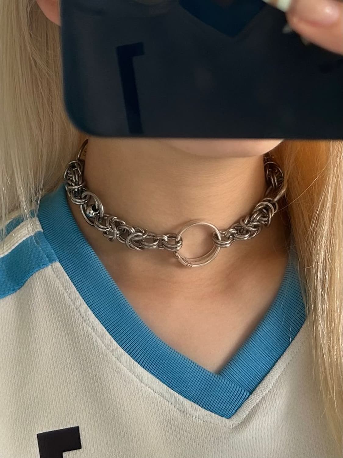 O RING CHOKER 체인메일 O링 초커 상품이미지1