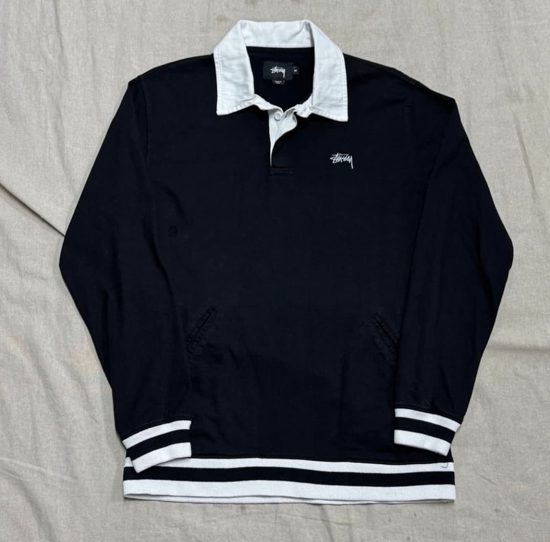 스투시 검힌 럭비 카라티 M 상품이미지1