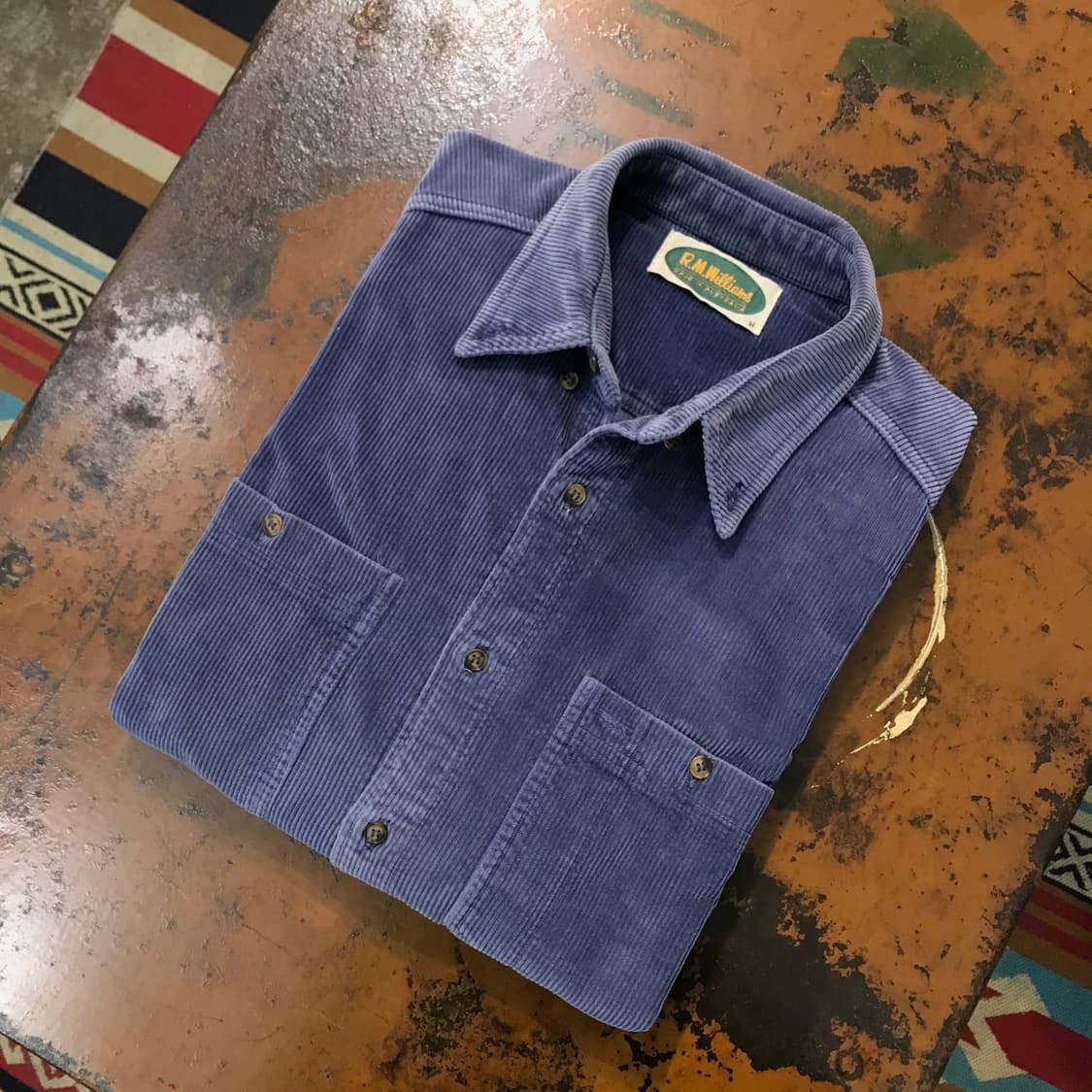 VTG 호주 빈티지 톤다운 네이비 투포켓 코듀로이 셔츠 남성 110 상품이미지1