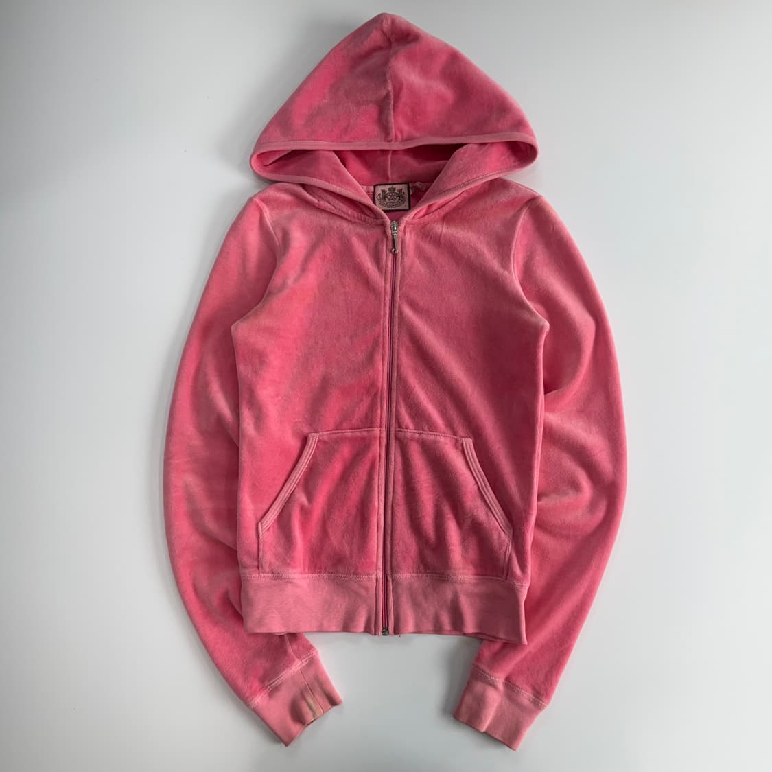 Juicy couture 쥬씨꾸뛰르 백 포인트 핑크 벨벳 후드집업 상품이미지3
