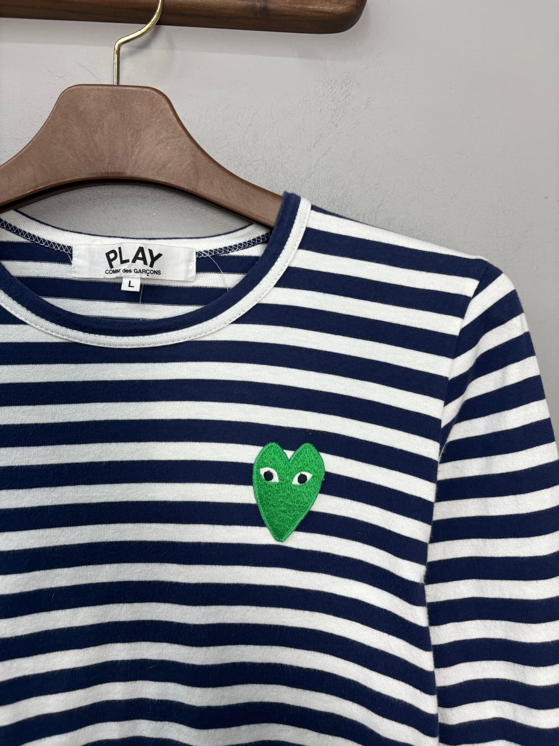 꼼데가르송 빅그린와펜 스트라이프 슬리브리스 A3294 상품이미지3