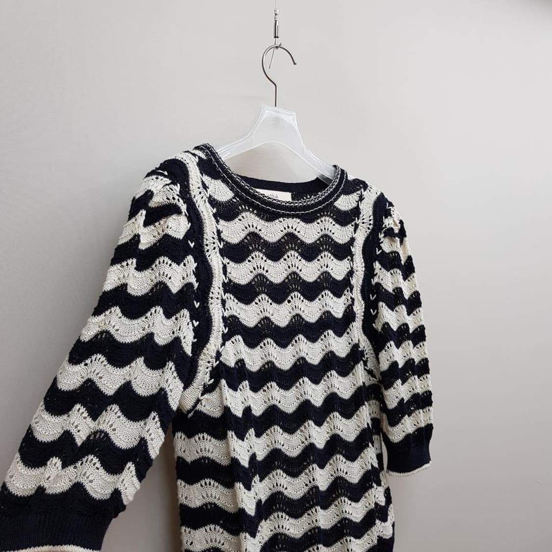 아떼 2021 파도패턴 크로셰 니트 S사이즈 상품이미지3