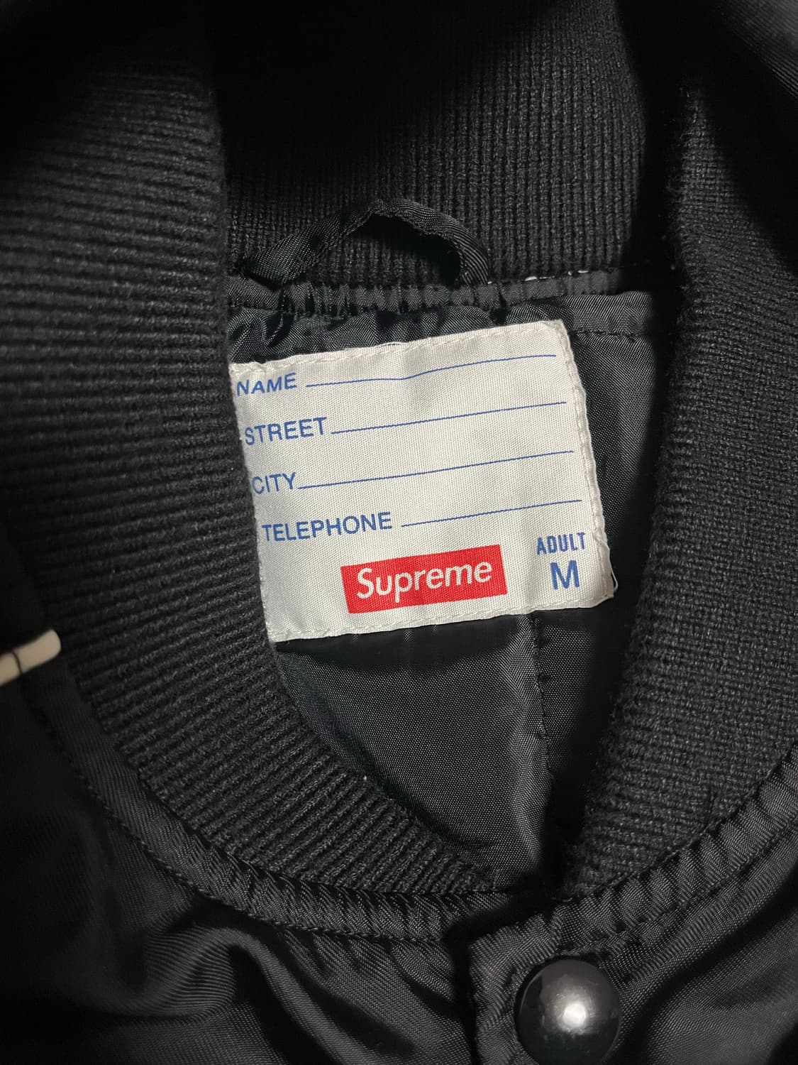 슈프림 콘트라스트 스크립트 바시티 자켓 M 상품이미지2