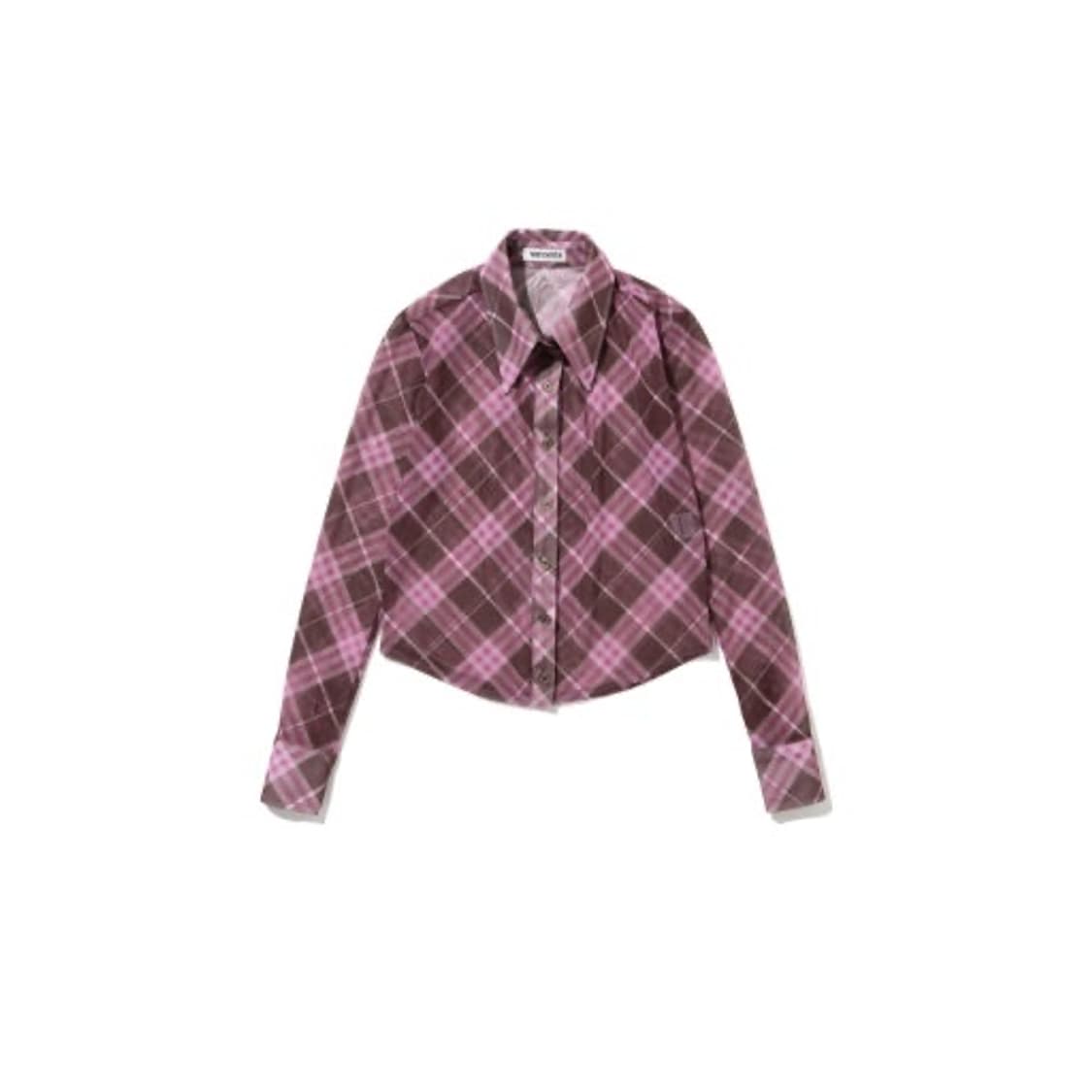 Whynotus 메쉬 체크 셔츠 상품이미지1