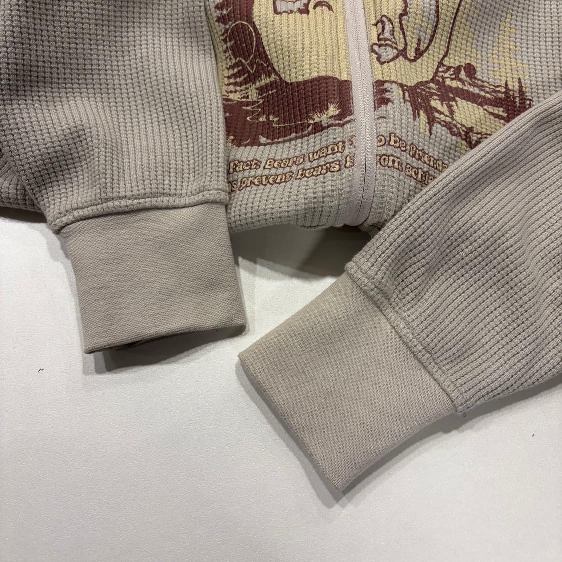 [S] 에드오프 ADD OFF 베어 그래픽 와플 후드 집업 C641 상품이미지7