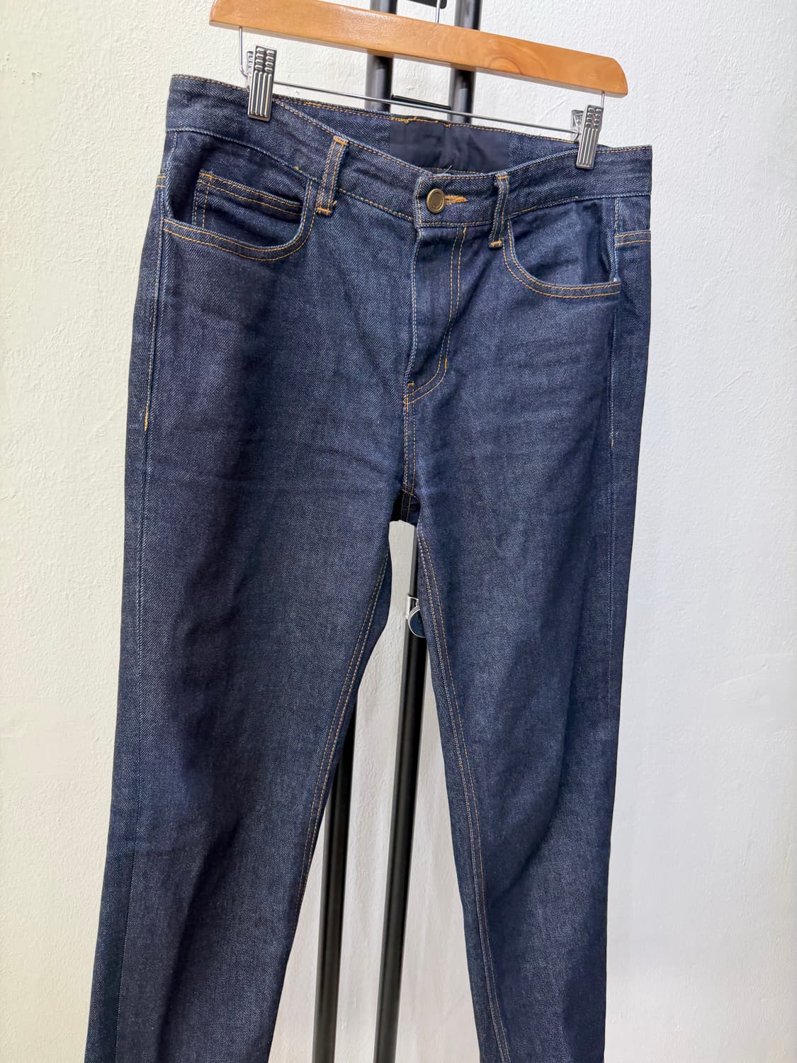 정품) 솔리드옴므 로고 진청 데님 청바지 48(32-33) 상품이미지2