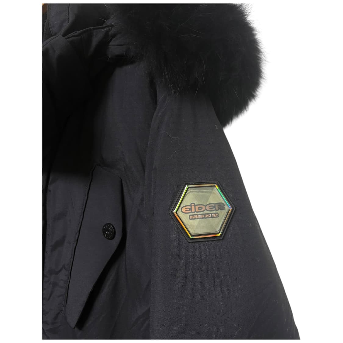 3700 아이더 블랙 라쿤퍼 거위털 구스다운 패딩 상품이미지2