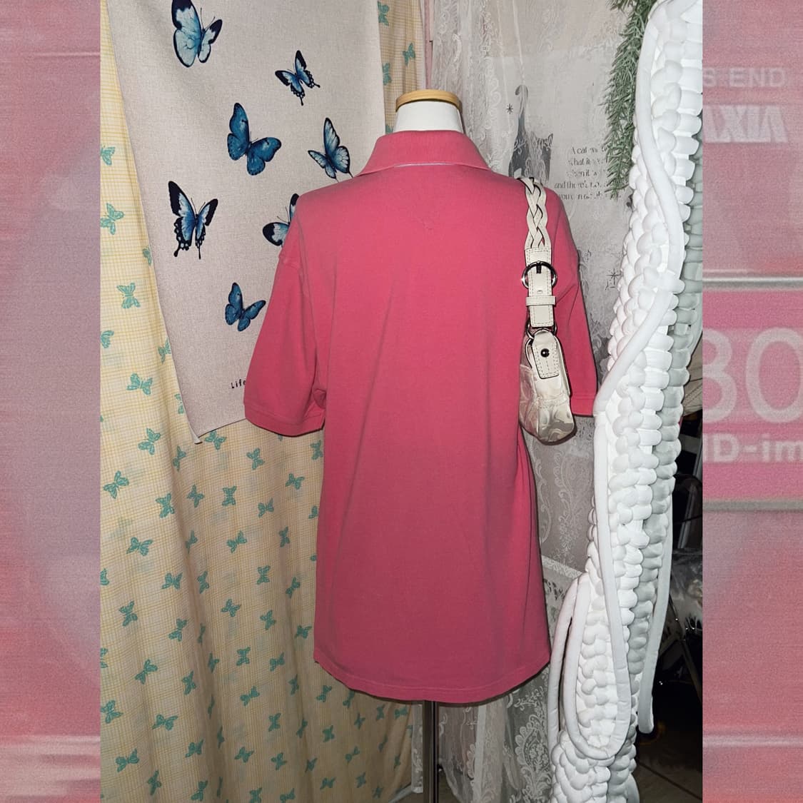 타미 핑크 오버핏 카라 티셔츠 상품이미지7