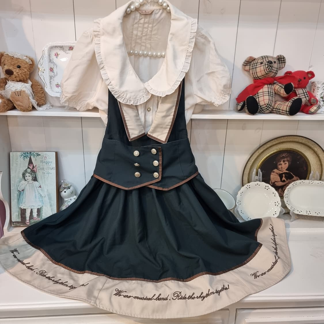 Amavel 아마벨 클래식 세일러 원피스 프릴 블라우스 SET 상품이미지1