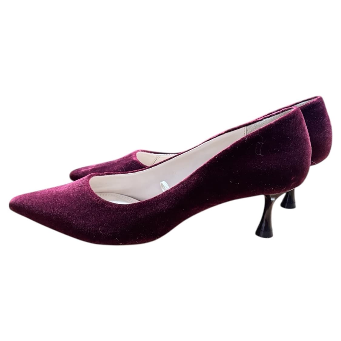 자라(ZARA) 벨벳 버건디 키튼힐 / 하이힐 상품이미지1