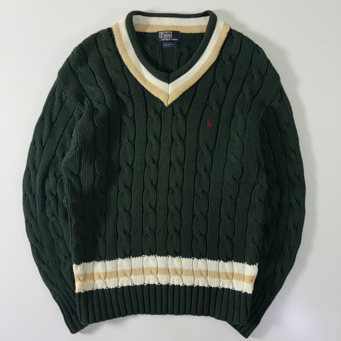 Polo 폴로 랄프로렌 90‘s 그린 크리켓 니트 상품이미지1