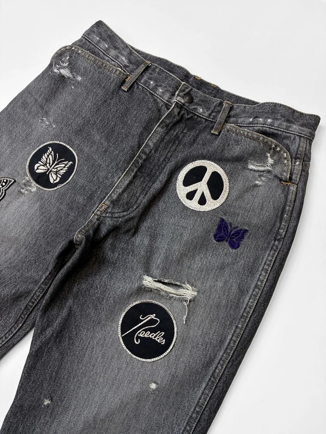 니들스 버터플라이 패치 부츠컷 데님 팬츠 PN5665    상품이미지2