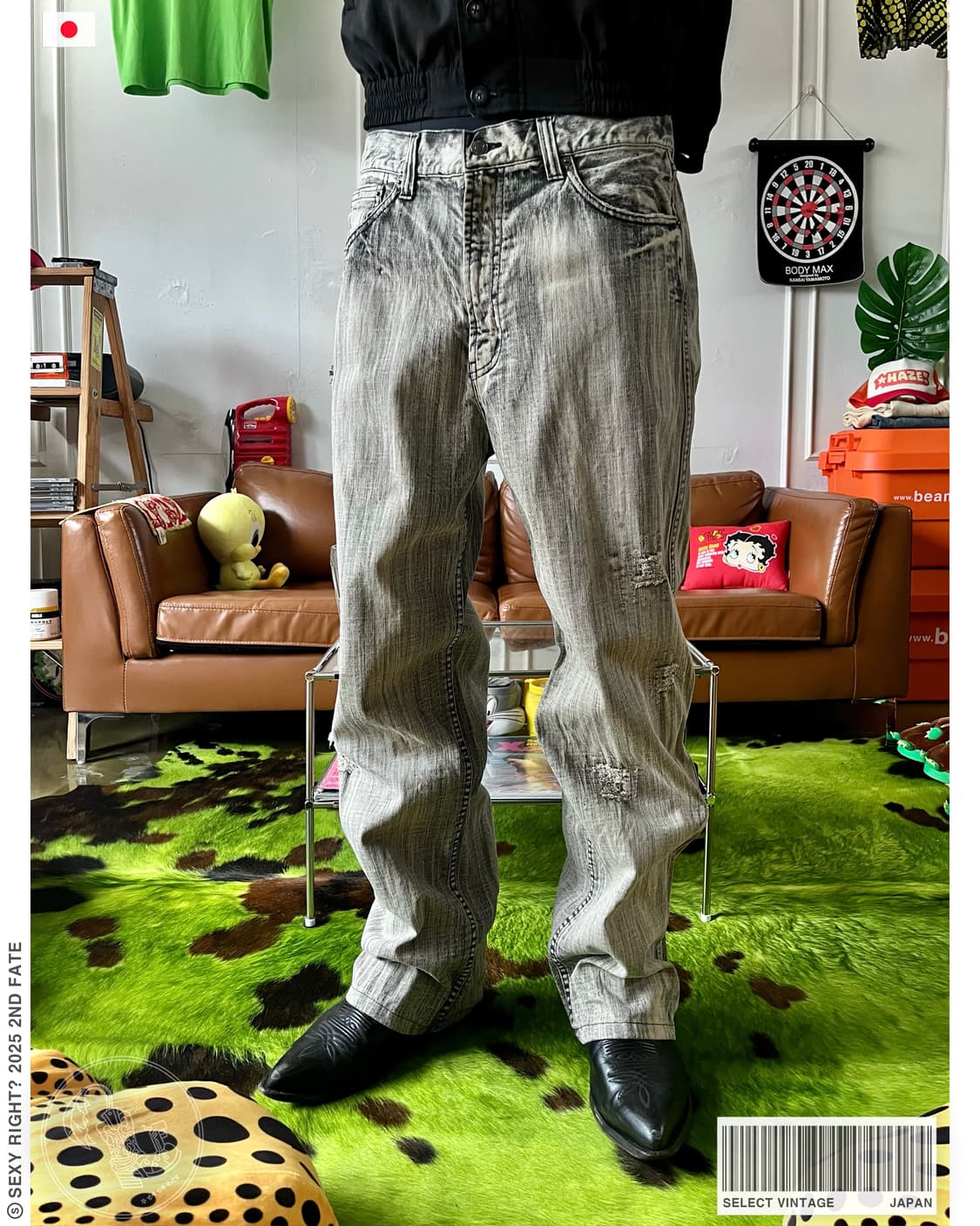 Jpn Vintage Gray Washed Wide Denim Pants 상품이미지1