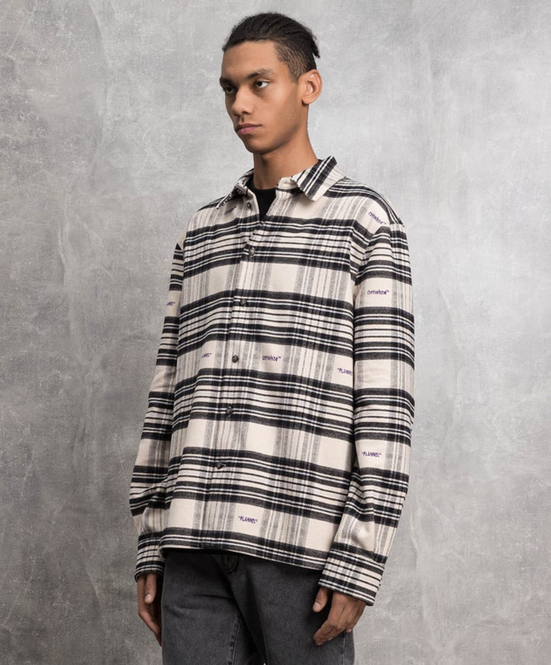 XS) 오프화이트 플란넬 플레이드 체크 셔츠 상품이미지1