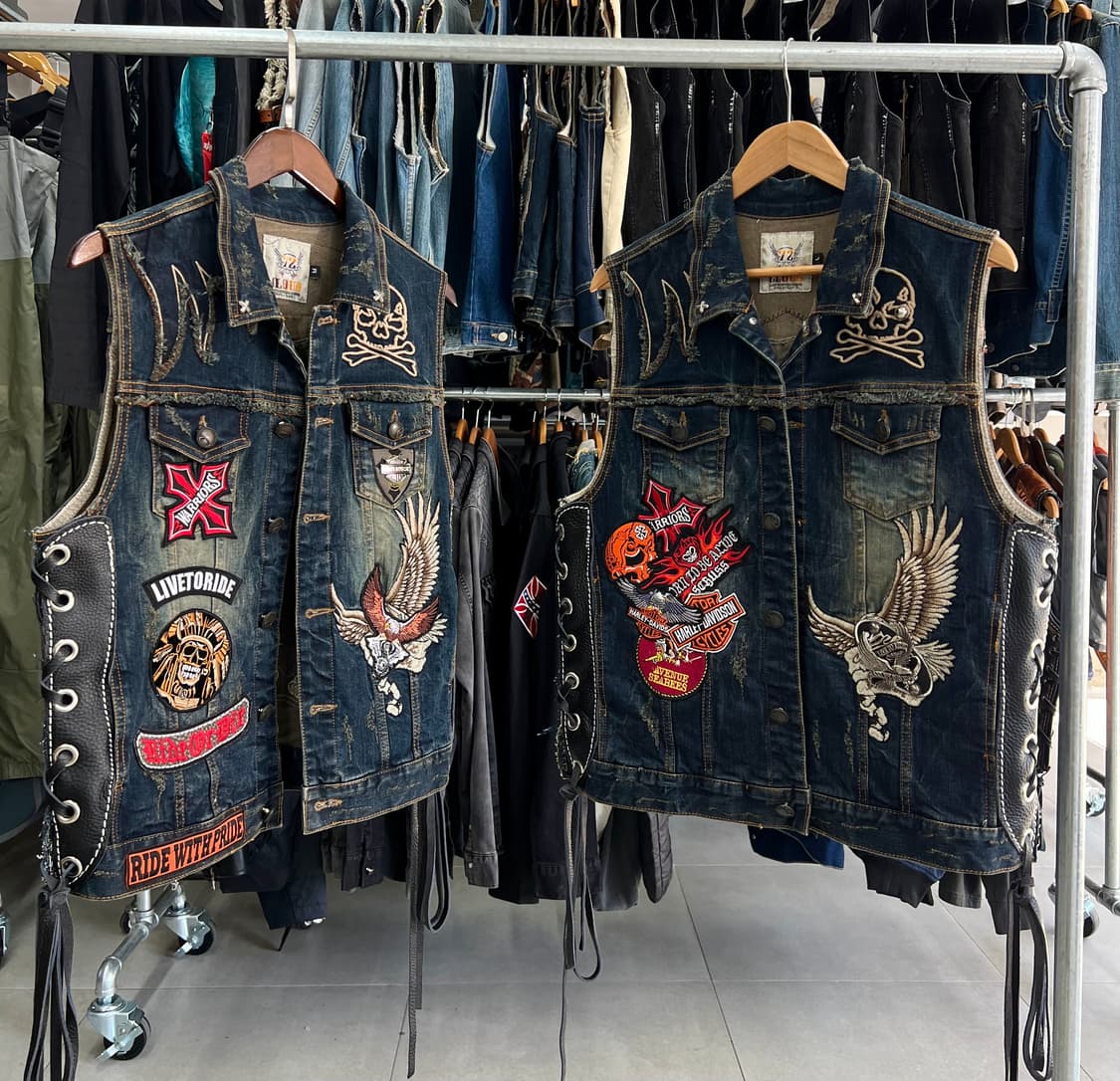 빈티지 워싱 커스텀 조끼  상품이미지1