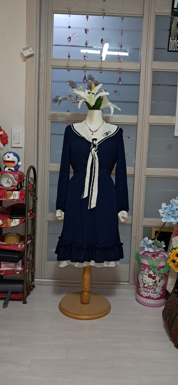 엑시즈팜 세일러 네이비 원피스 상품이미지2