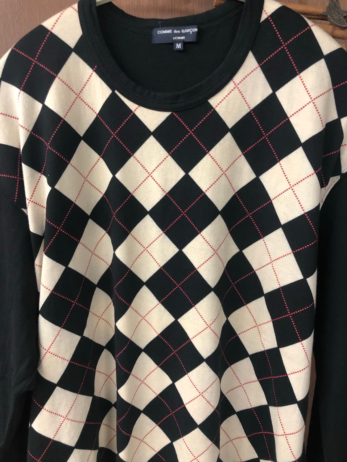 Comme des garcons homme 아가일 롱슬리브 M 상품이미지3