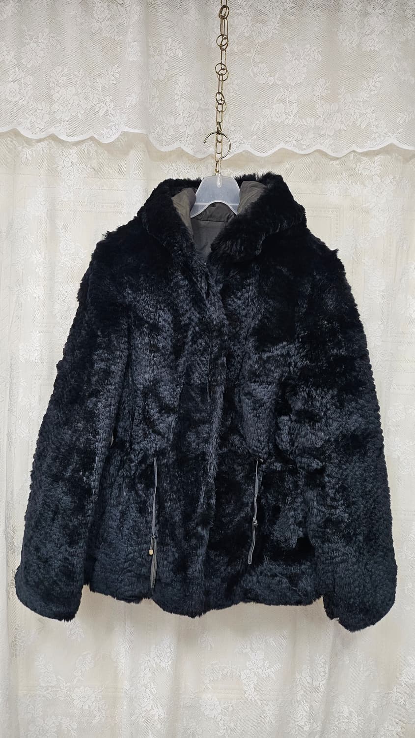 크레송 블랙 퍼 후드 자켓  상품이미지3