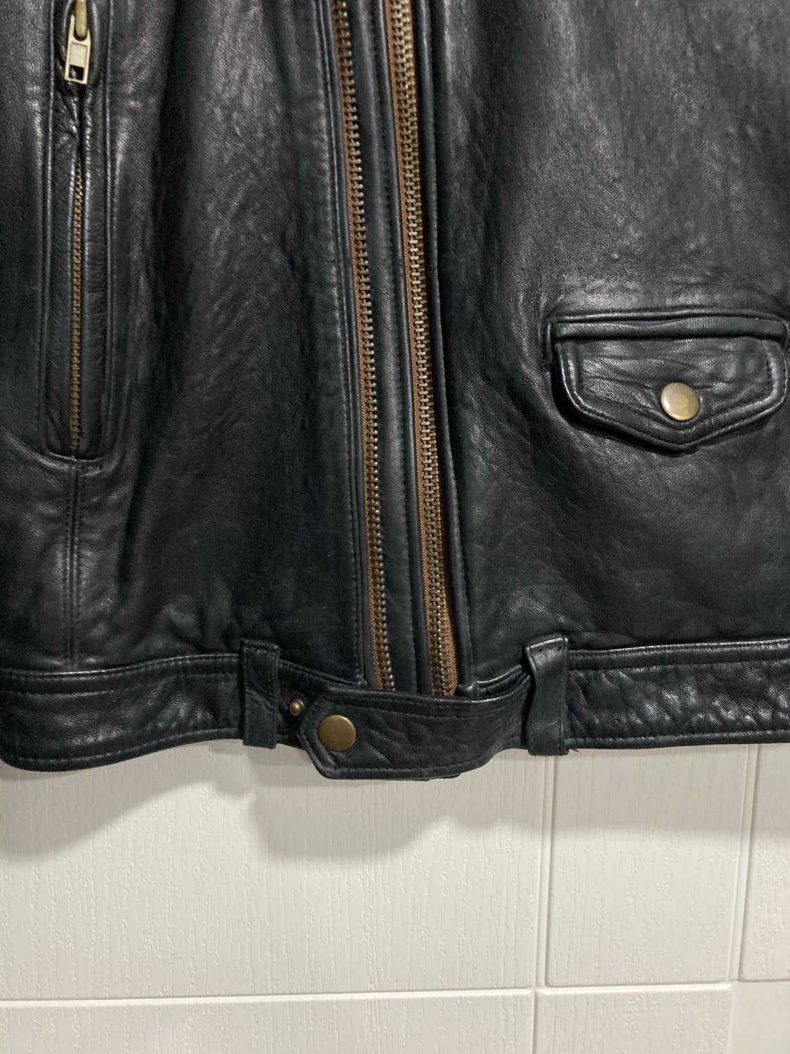 더블 지퍼 가죽 자켓 상품이미지6