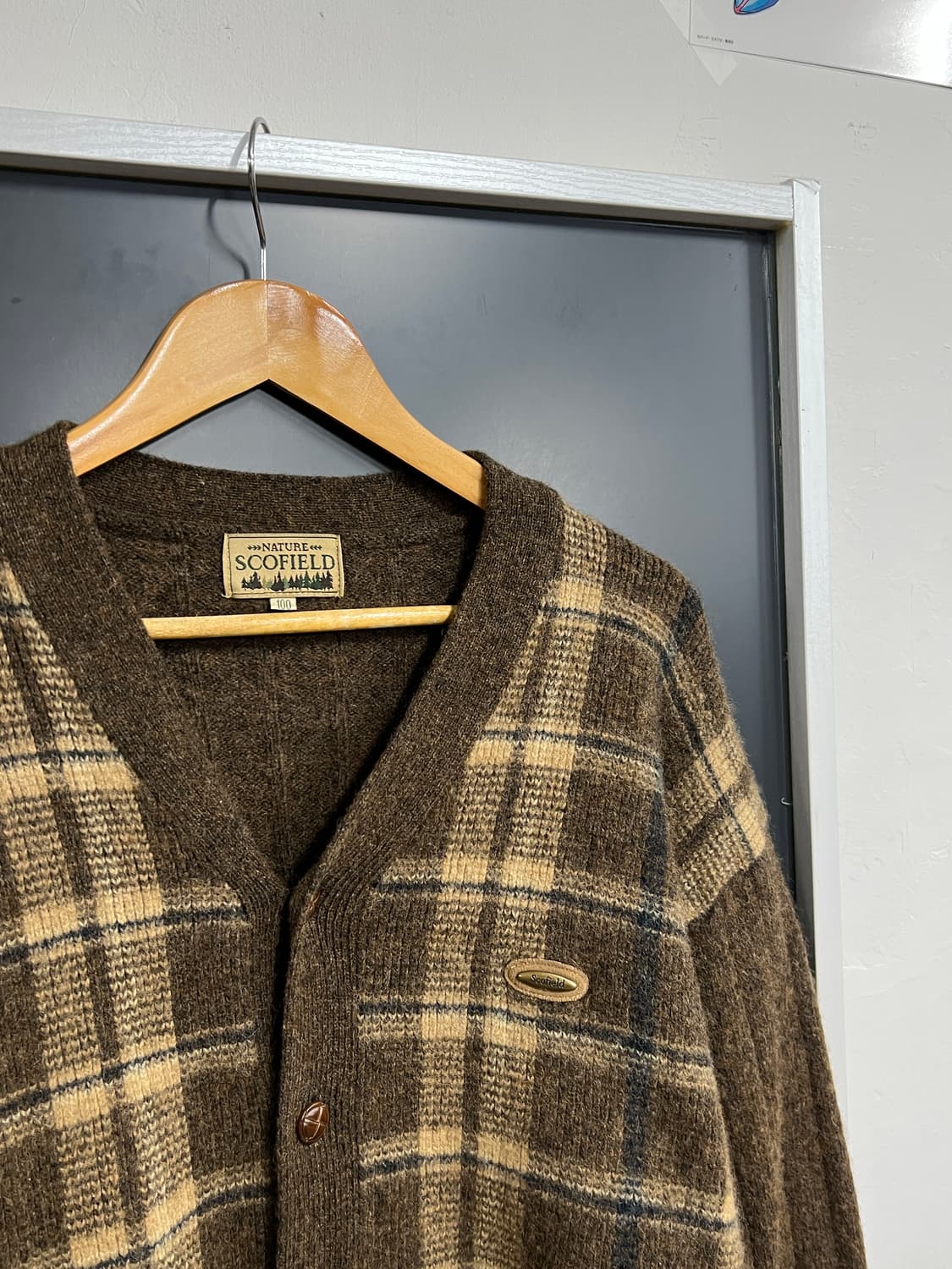 Scofield Vintage 스콜필드 빈티지 체크 니트 가디건 상품이미지2