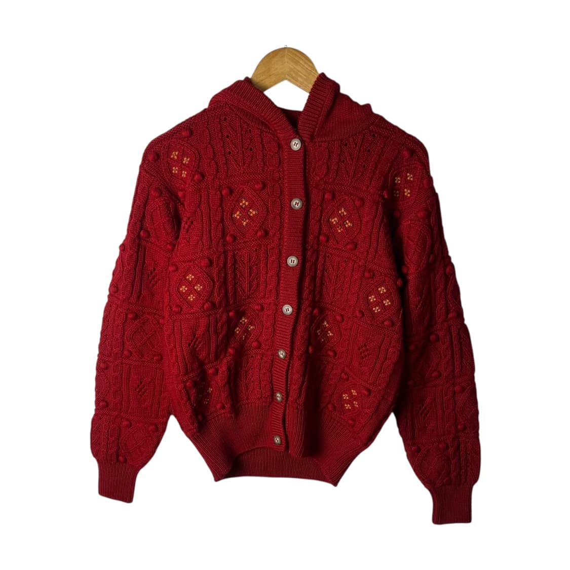 [JPN] 빈티지 재팬 후드 폼폼 꽃 가디건 상품이미지1