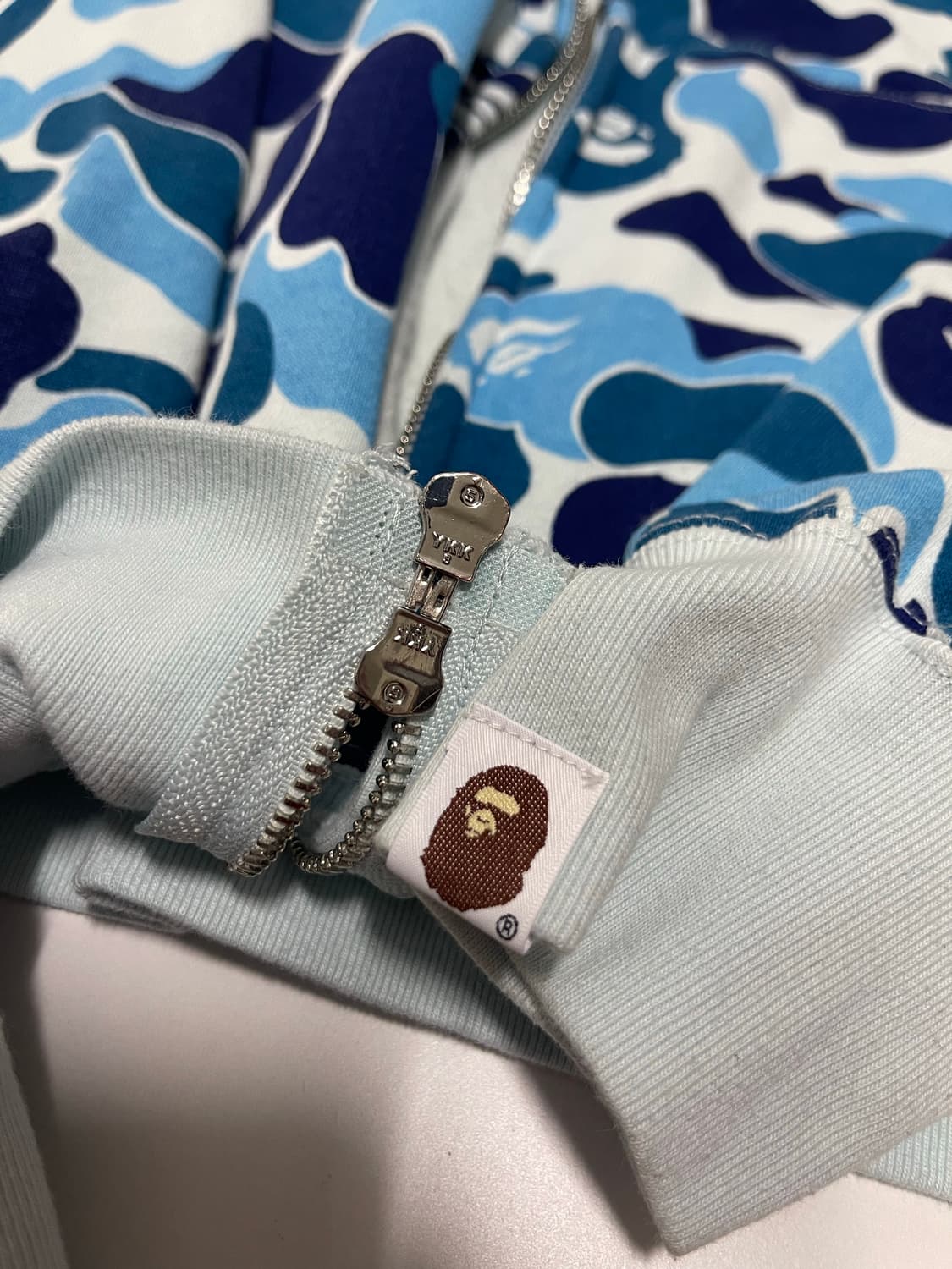 베이프 BAPE 블루 카모 샤크 후드집업 L 상품이미지7