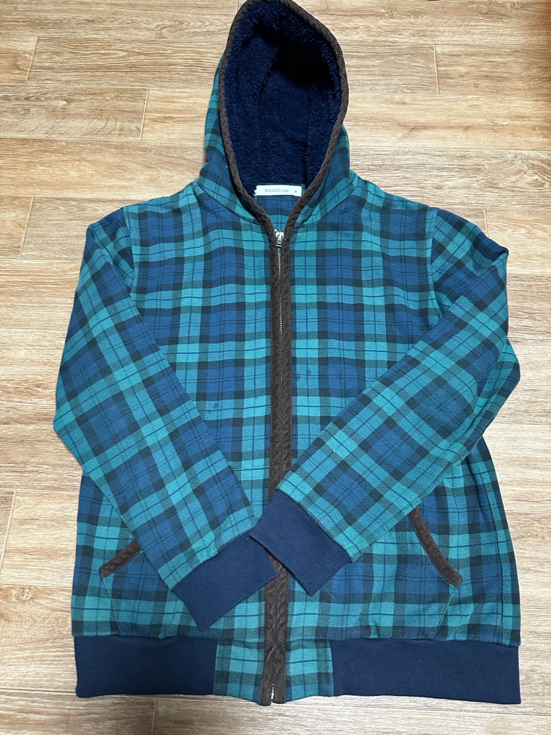 빈티지 체크 후드집업 상품이미지1