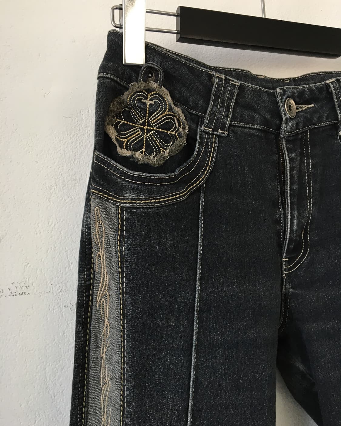 Side embroidery point cotton pants 상품이미지5