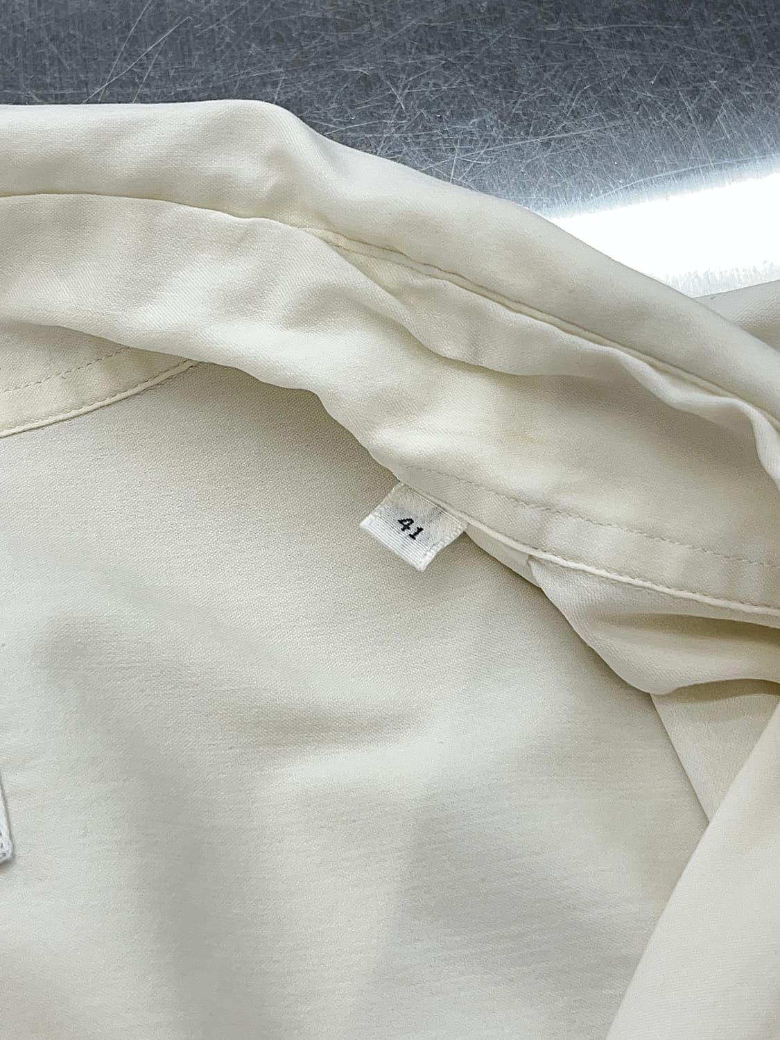 질샌더 화이트 베이직 리넨 포이카 원 포켓 셔츠 상품이미지8