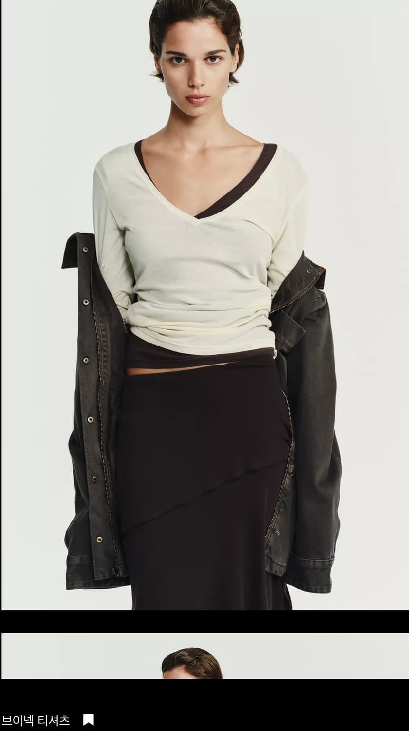 자라 브이넥 티셔츠 상품이미지2