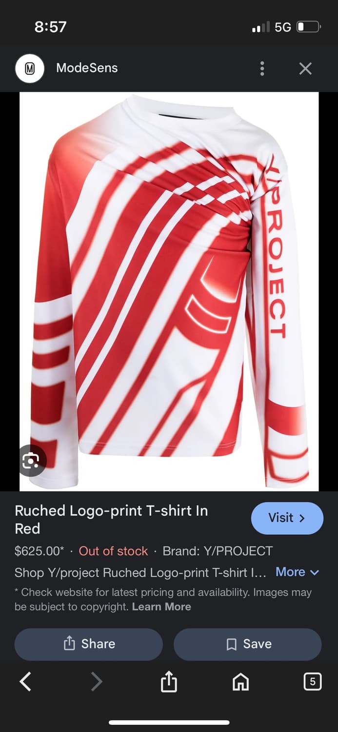 와이프로젝트 RUCHED LOGO-PRINT T-SHIRT IN RED 상품이미지2