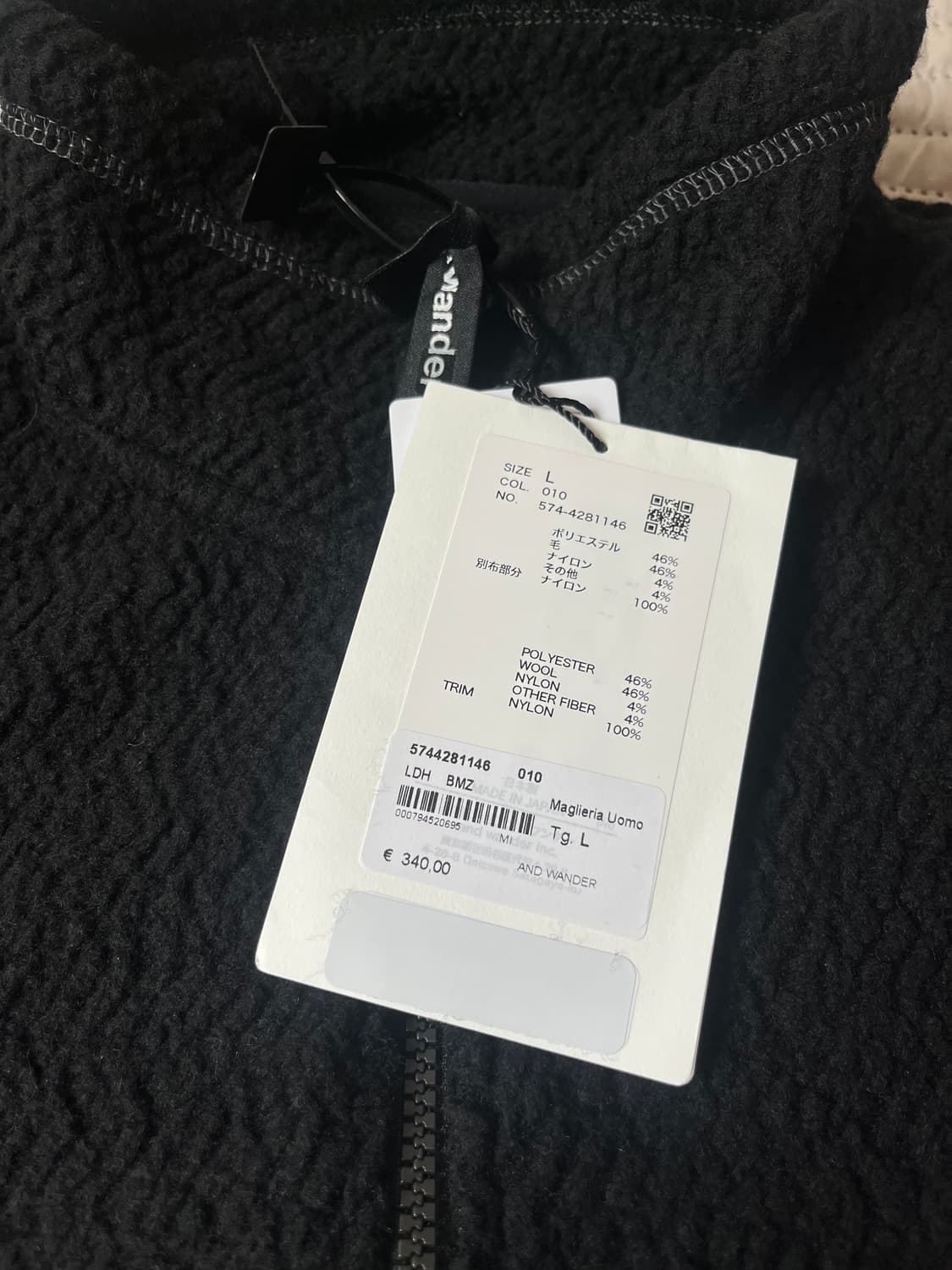 [L] 앤드원더 and wander jq 하이넥 집업 플리스 자켓 상품이미지4