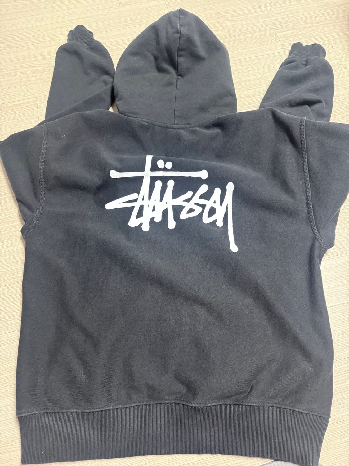 스투시 베이직 후드집업 블랙 XL 상품이미지5