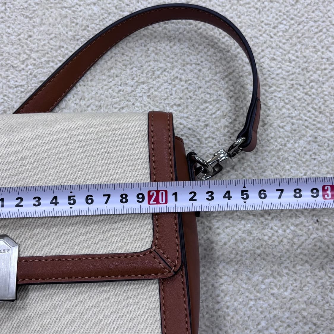 F 빈티지 캔버스 라인 크로스백 0402E 상품이미지5