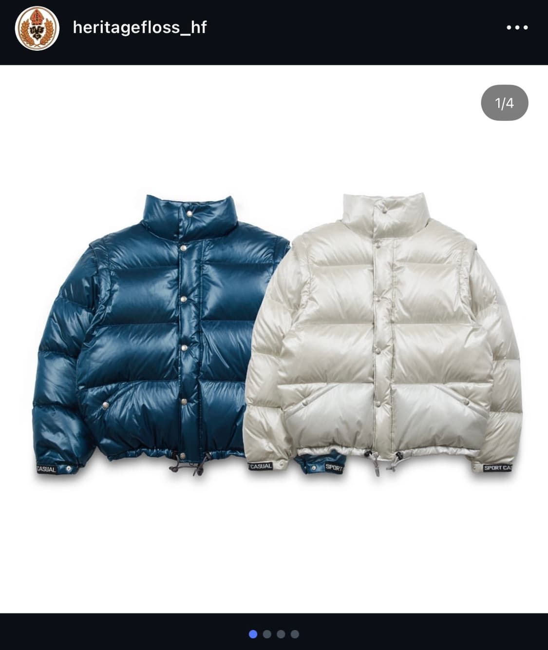 헤리티지플로스 패딩 블루 L 상품이미지4