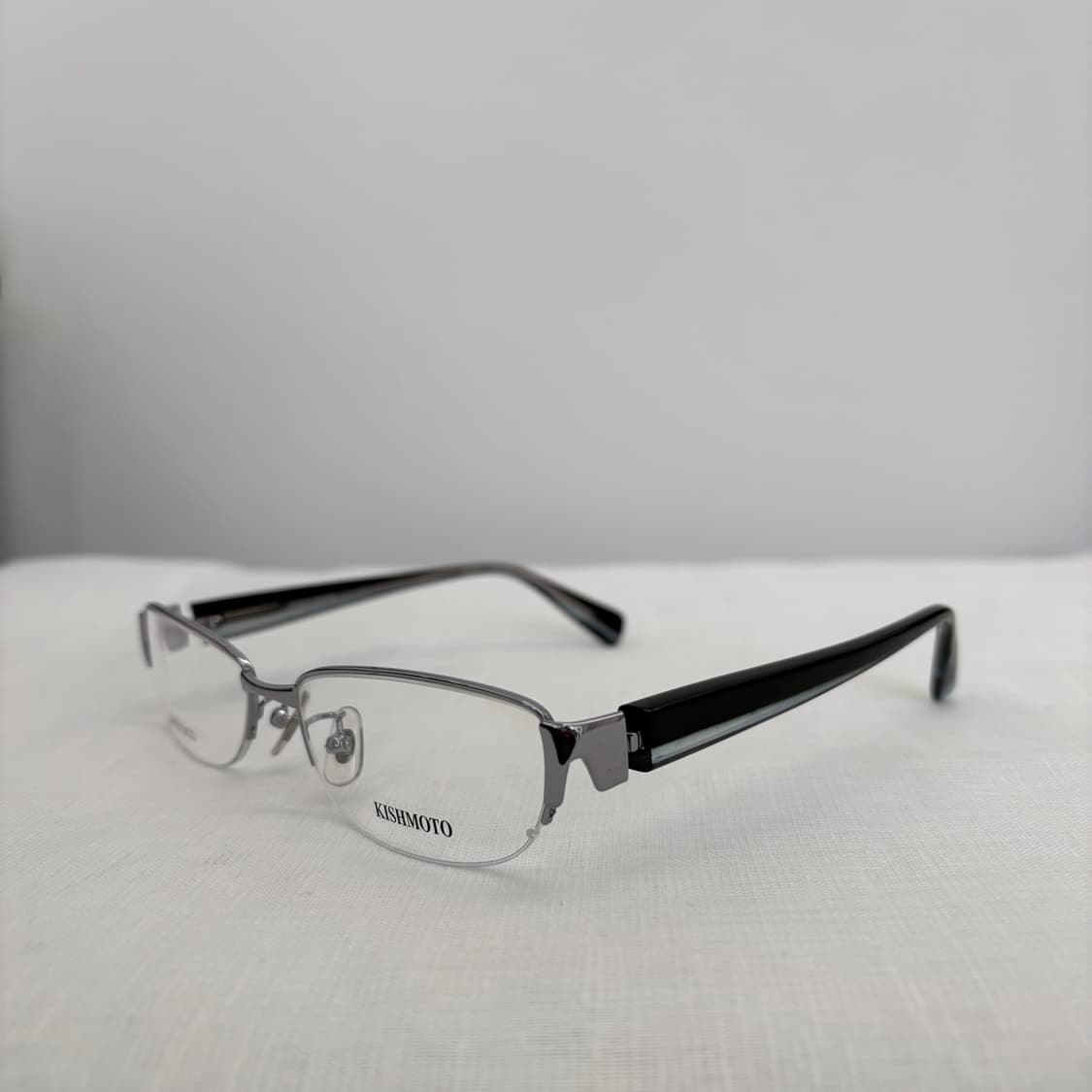 KISHMOTO 실버 반무테 빈티지안경 상품이미지2